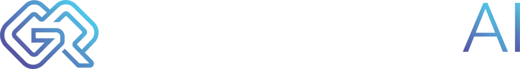 GEO Ranq AI Logo with stylized blue "GR" inside a hexagon, followed by the text "GEO Ranq AI" in a gradient blue font on a light background. SEO Services