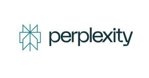 GEO Ranq AI Perplexity logo featuring a geometric line design on the left and the word "perplexity" in lowercase letters on the right. SEO Services